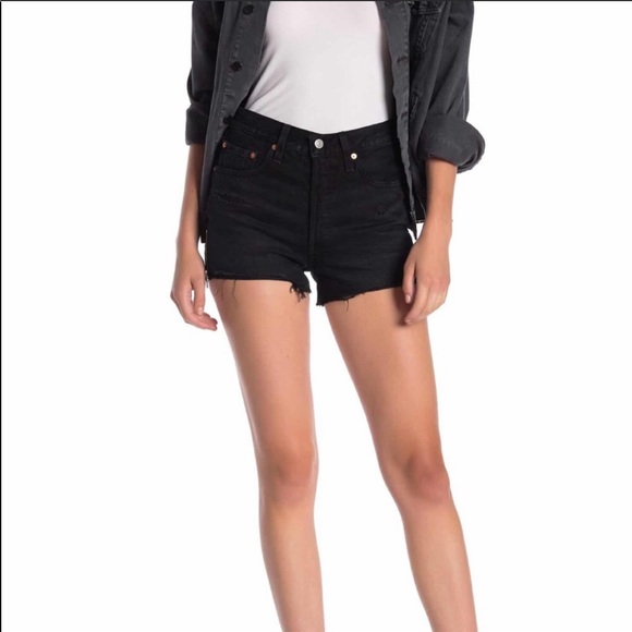 Levi’s 501’s Denim Shorts High Rise Side ZIP - Picture 7 of 9